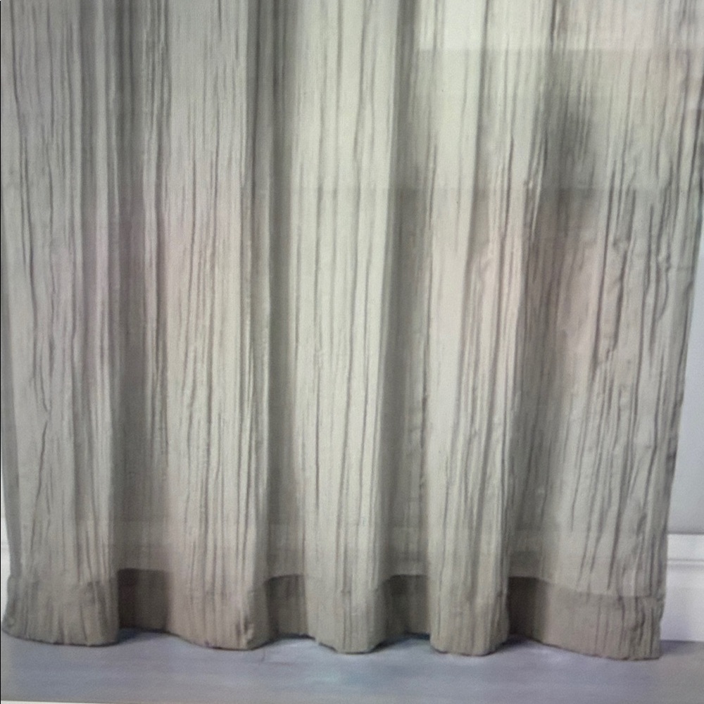 Opalhouse Soft Gray Crinkled Fabric Sheer Curtain Panels set of 2 - Picture 6 of 6